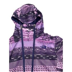 The North Face Thatch Hoodie Womens Sz Med Purple Zip Up Fleece Sweatshirt